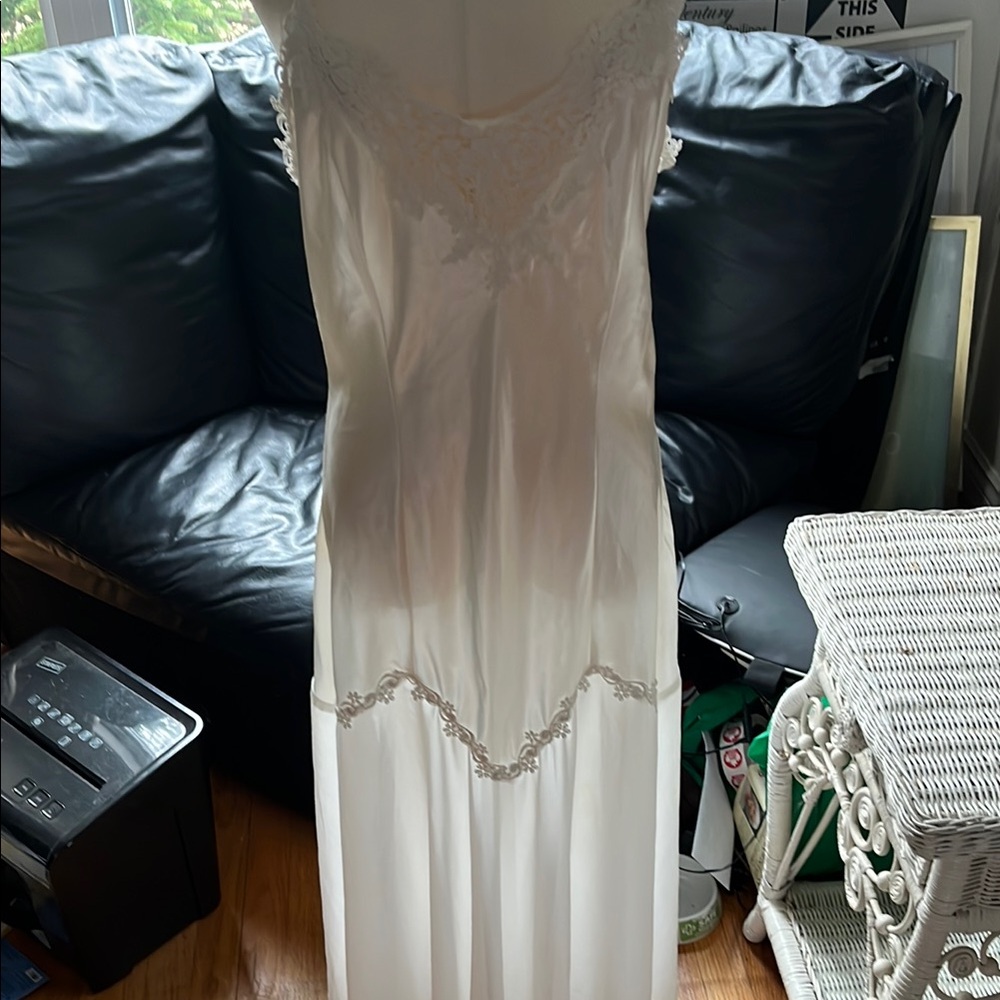 White Satin Chemise with Delicate Detailing